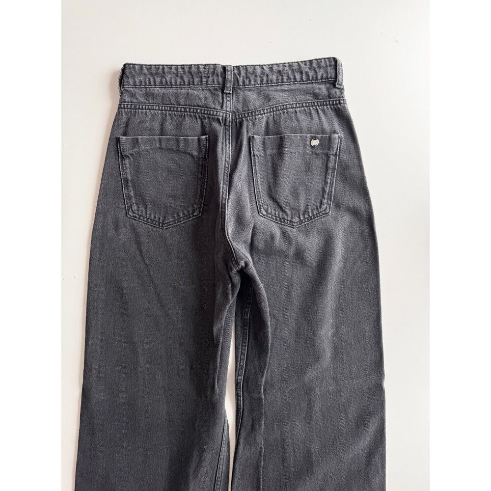 ZARA Vintage Black Denim High Rise Loose Wide Leg Ankle Jeans, Size 6/28 - Picture 6 of 11